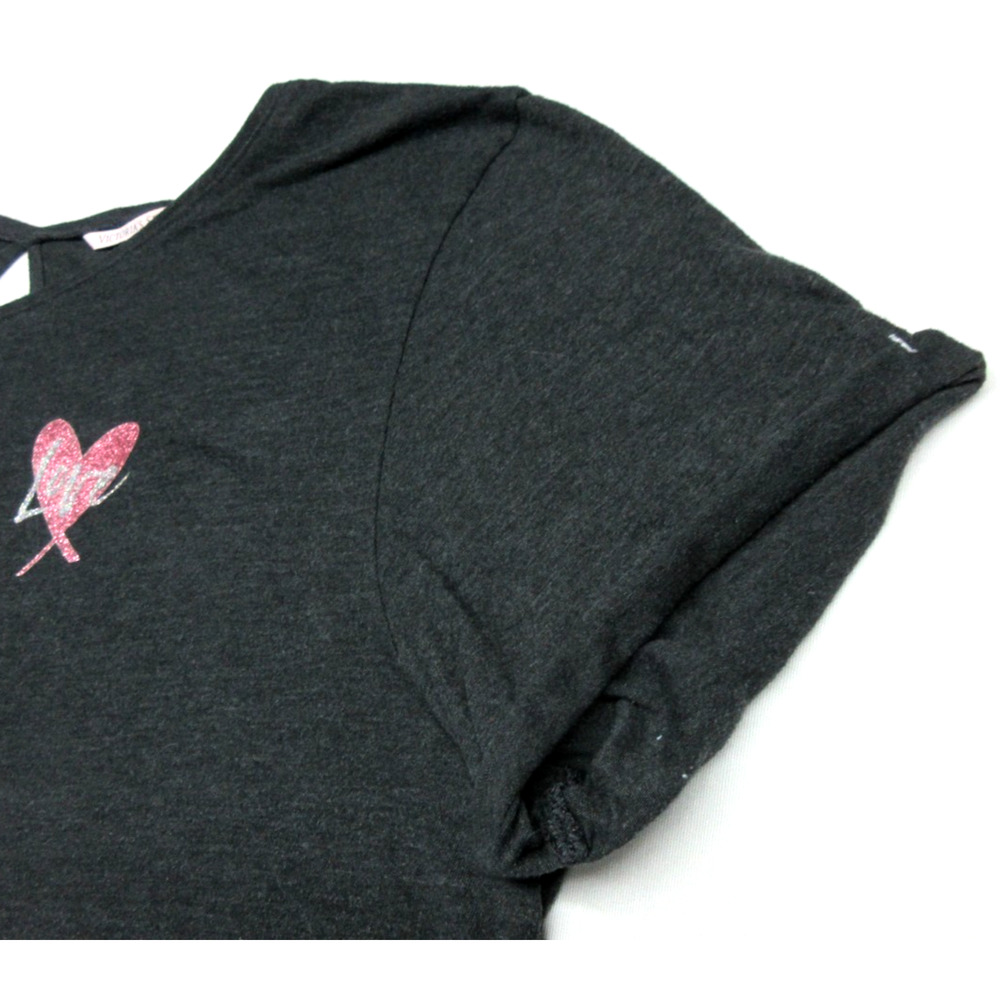 VICTORIAS SECRET Womens Medium Love Heart Keyhole Gray Lounge Sleep Shirt Tunic - Picture 5 of 6